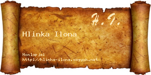 Hlinka Ilona névjegykártya